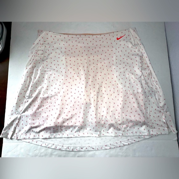 Nike Golf Skirt UV Victory Womens XL Printed Dri-FIT Orange white Shorts Skort - Picture 1 of 8